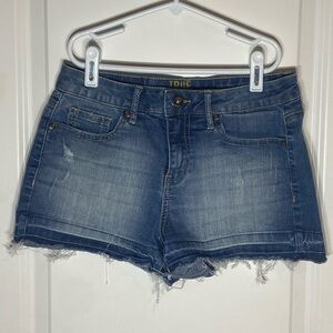 True Craft Distressed Blue Jean Shorts